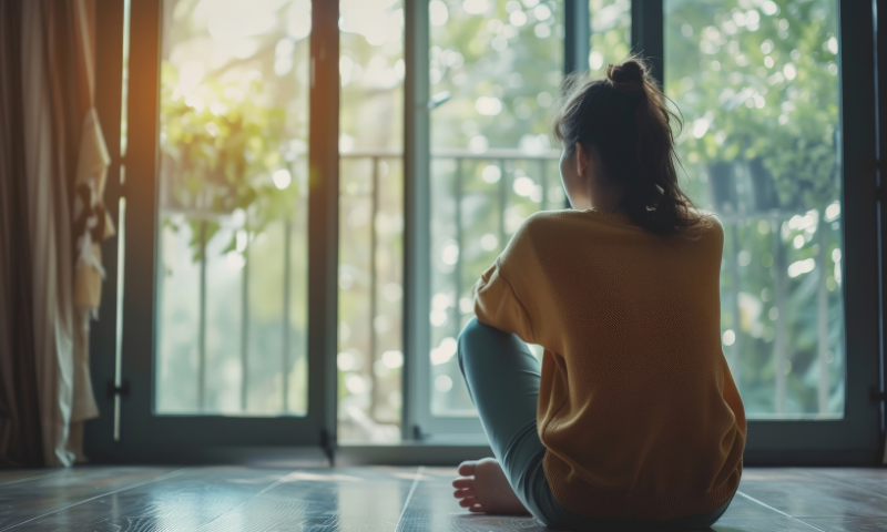 woman looks sad out window in need of personal coaching