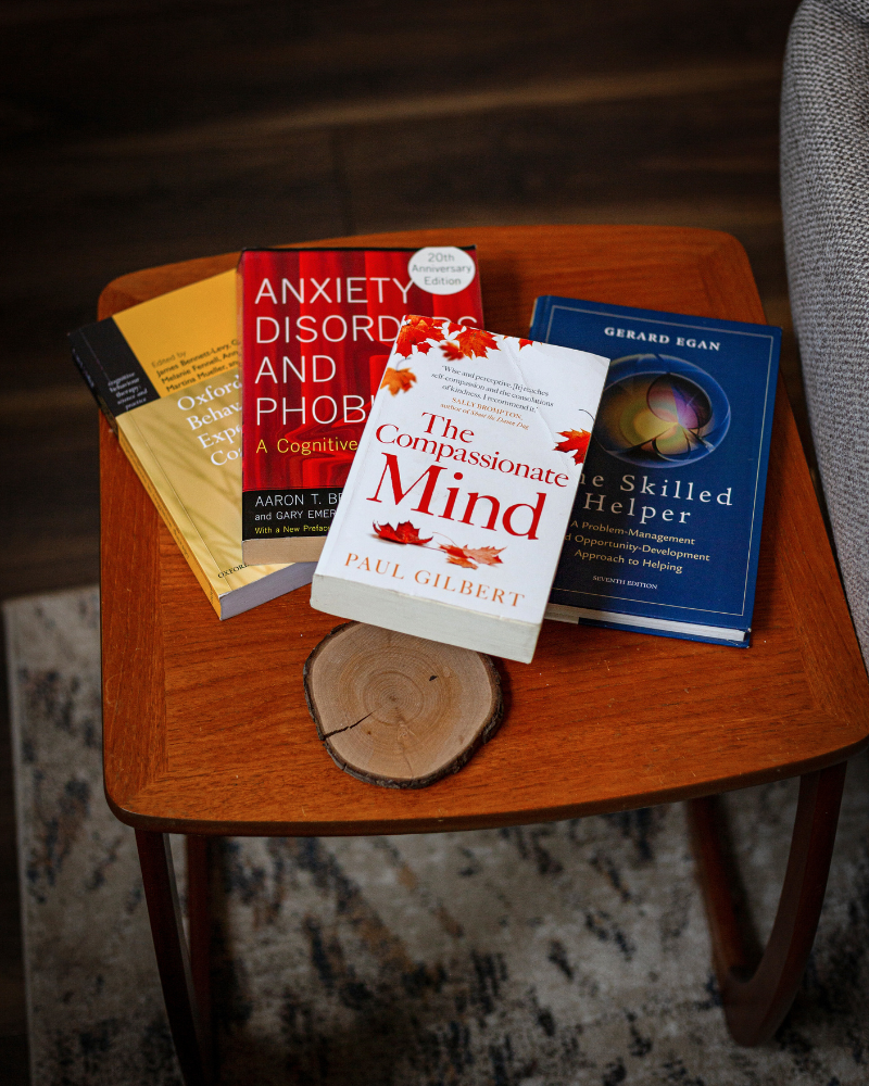 books showing therapy and coaching techniques