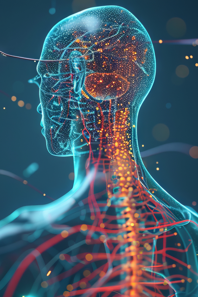 scientific body showing nervous system after trauma therapy